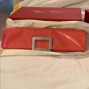 Pink patent leather Roger Vivier clutch